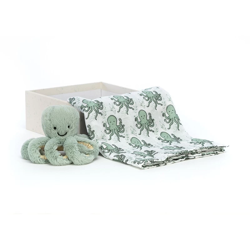 Coffret Odyssey "Lange Et Peluche Octopus " JELLYCAT 3 Coffret Odyssey "Lange Et Peluche Octopus " JELLYCAT
