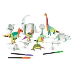 Coloriage 9 "Dinosaures" 3D DJECO -Bébés Produits Magasin coloriage 9 dinosaures 3d djeco 3