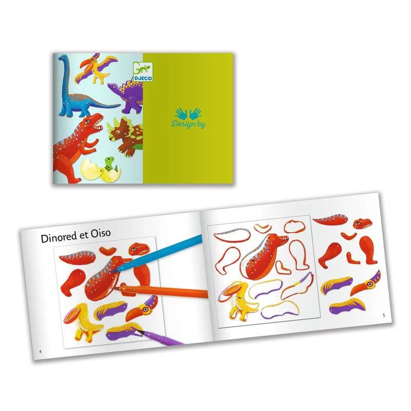 Coloriages Surprises "Dinos " DJECO 3 Coloriages Surprises "Dinos " DJECO