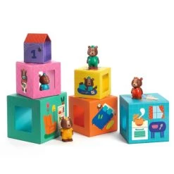 Cubes à Empiler "TopaniHouse" DJECO -Bébés Produits Magasin cubes a empiler topanihouse djeco 4
