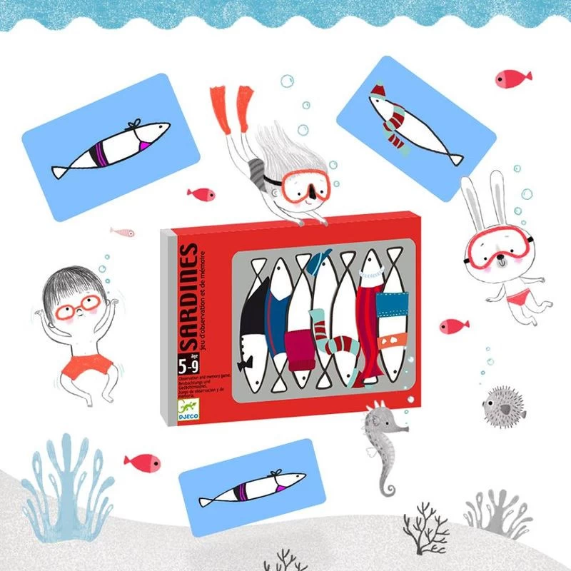 Jeux De Cartes "Sardines" DJECO 3 Jeux De Cartes "Sardines" DJECO