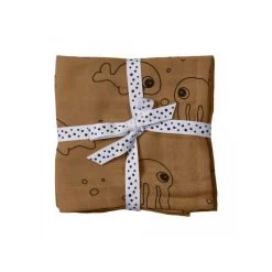 Bébés Produits Magasin 32 Pack De 2 Langes "Sea Friends" Moutarde DONE BY DEER