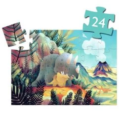 Puzzle Silhouette 24 Pcs"Téo Le Dino" DJECO -Bébés Produits Magasin puzzle silhouette 24 pcsteo le dino djeco 3
