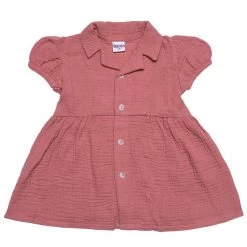 Robe Rétro Manches Courtes En Gaz De Coton BB&CO