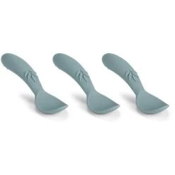 Set De 3 Cuillères En Silicone Bleu "Ella " NUUROO -Bébés Produits Magasin set de 3 cuilleres en silicone bleu ella nuuroo 2