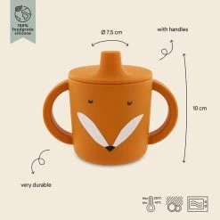 Tasse D'apprentissage En Silicone "Mr. Fox" TRIXIE -Bébés Produits Magasin tasse d apprentissage en silicone mr fox trixie 1